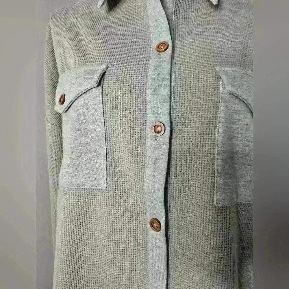 Grey Two-Toned Shacket - Picture 6 of 10